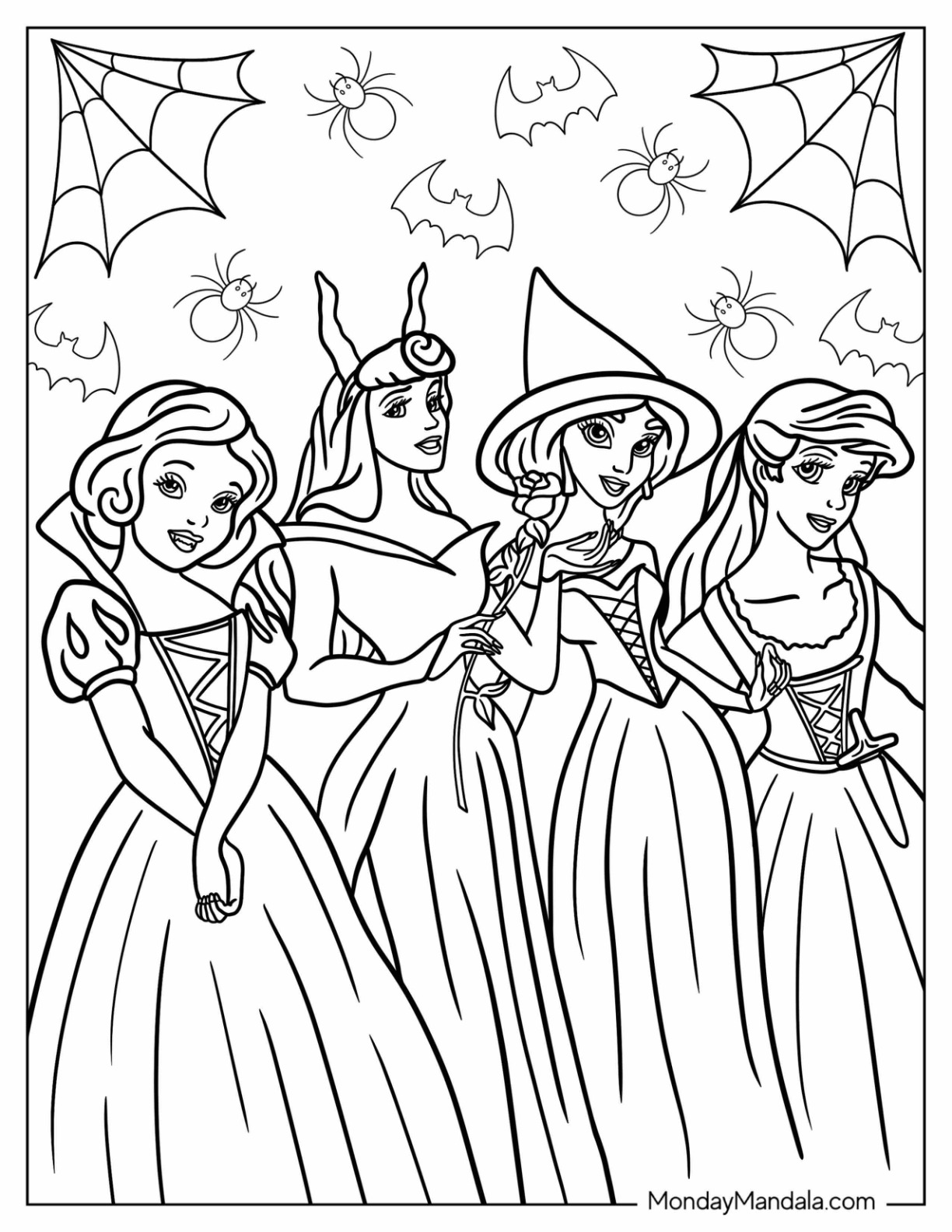 Disney halloween coloring pages free pdf printables