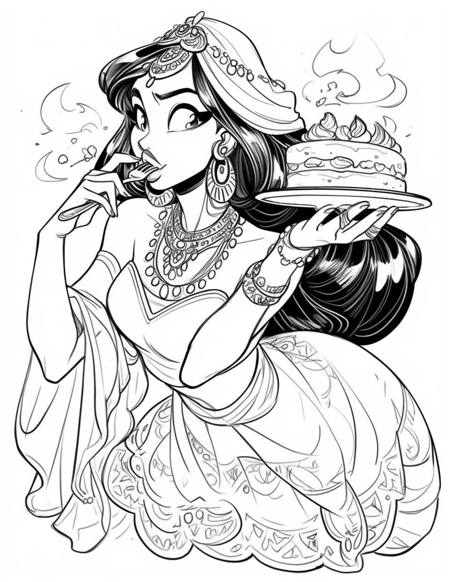 Gorgeous princess coloring pages for kids and adults