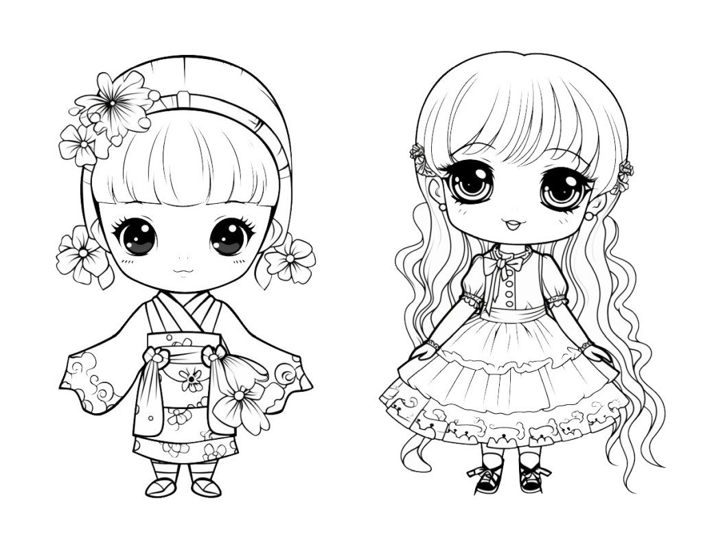 Doll coloring page