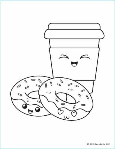 Free printable donut coloring pages donut coloring page coloring pages food coloring pages