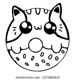 Kids coloring pages cute cat donut stock vector royalty free