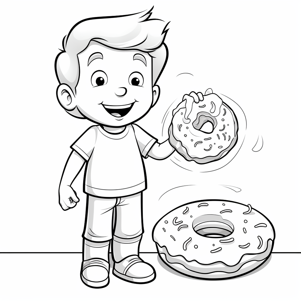 Cute donut coloring pages