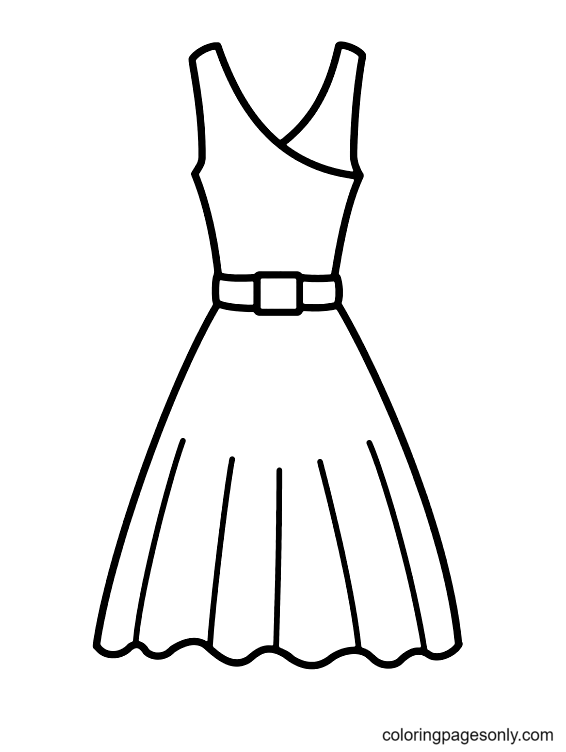 Dress coloring pages printable for free download