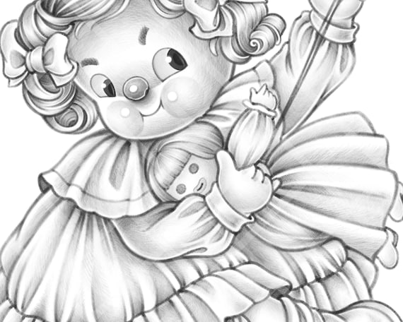 Buy new dress coloring pages for adults and kids cute coloring page digital stamp children book illustration doll dress sewing handcraft online in india