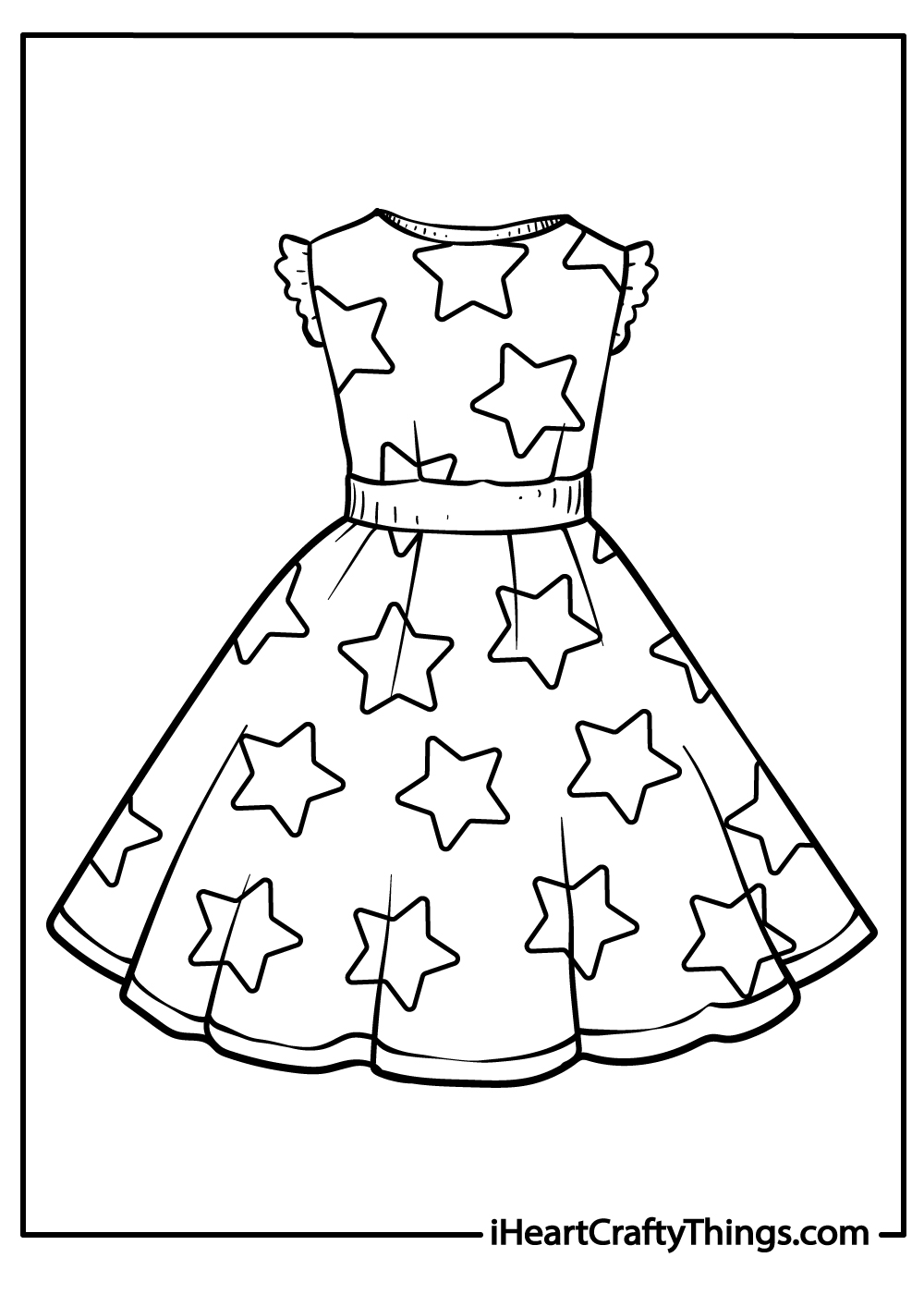 Dress coloring pages free printables