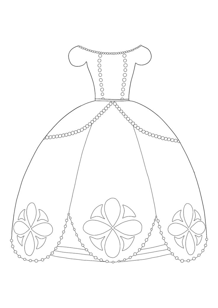 Princess dress coloring pages