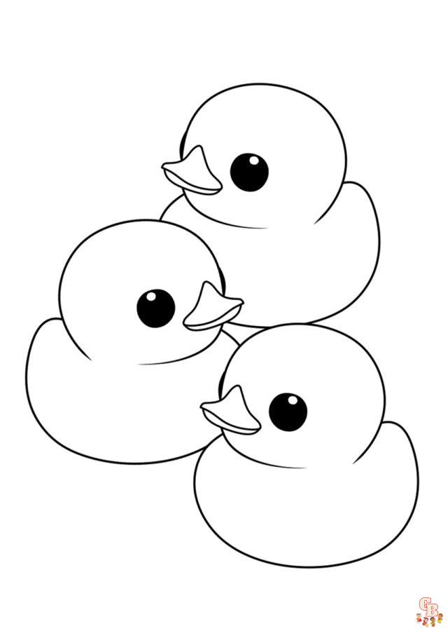 Get creative with cute duck toy coloring pages