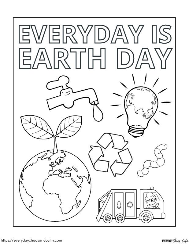 Free earth day coloring pages for kids