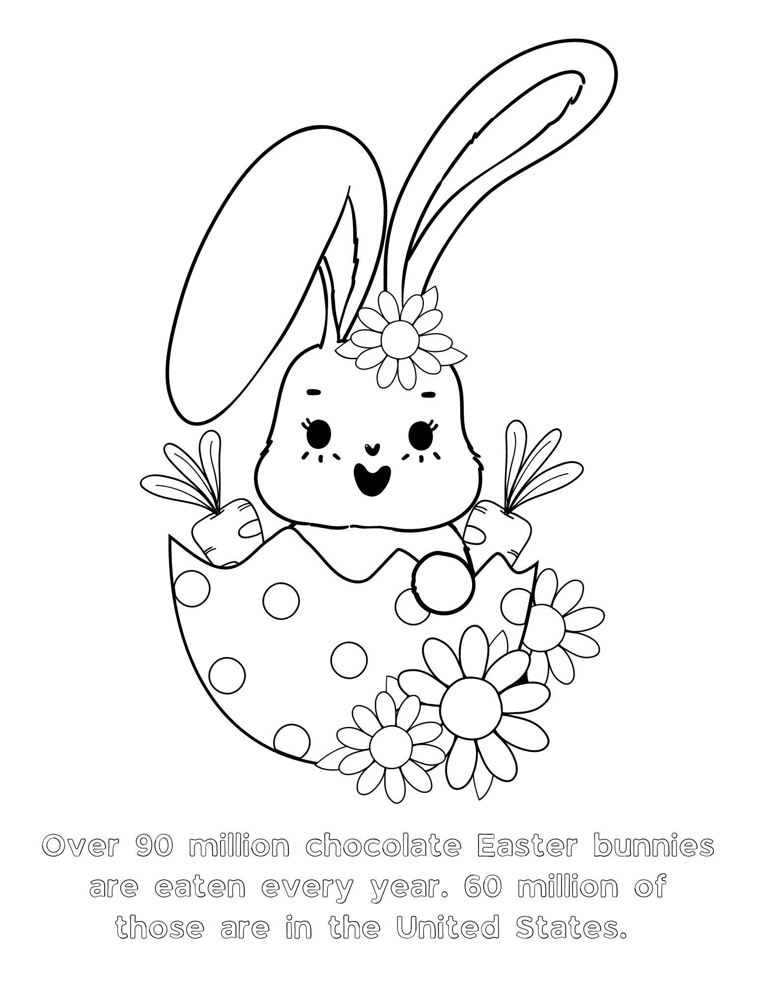 Cute easter bunny coloring pages for kids and adults