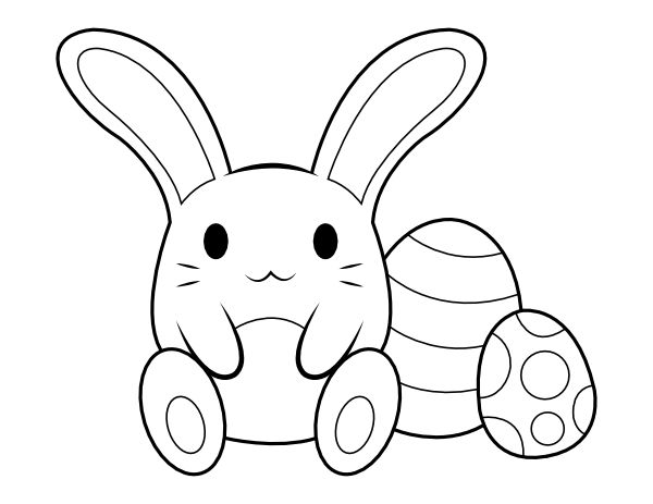 Printable cute easter bunny coloring page