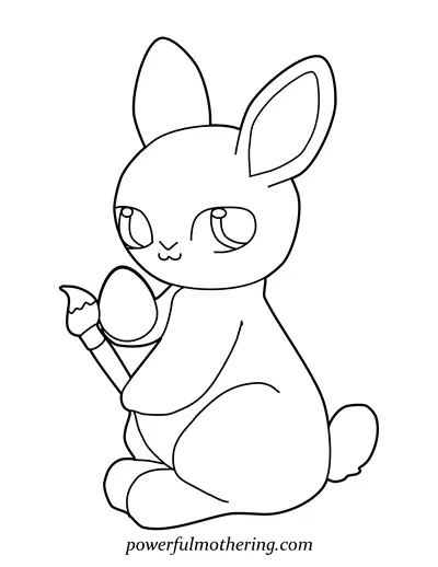 Free printable easter egg and cute bunny coloring pages