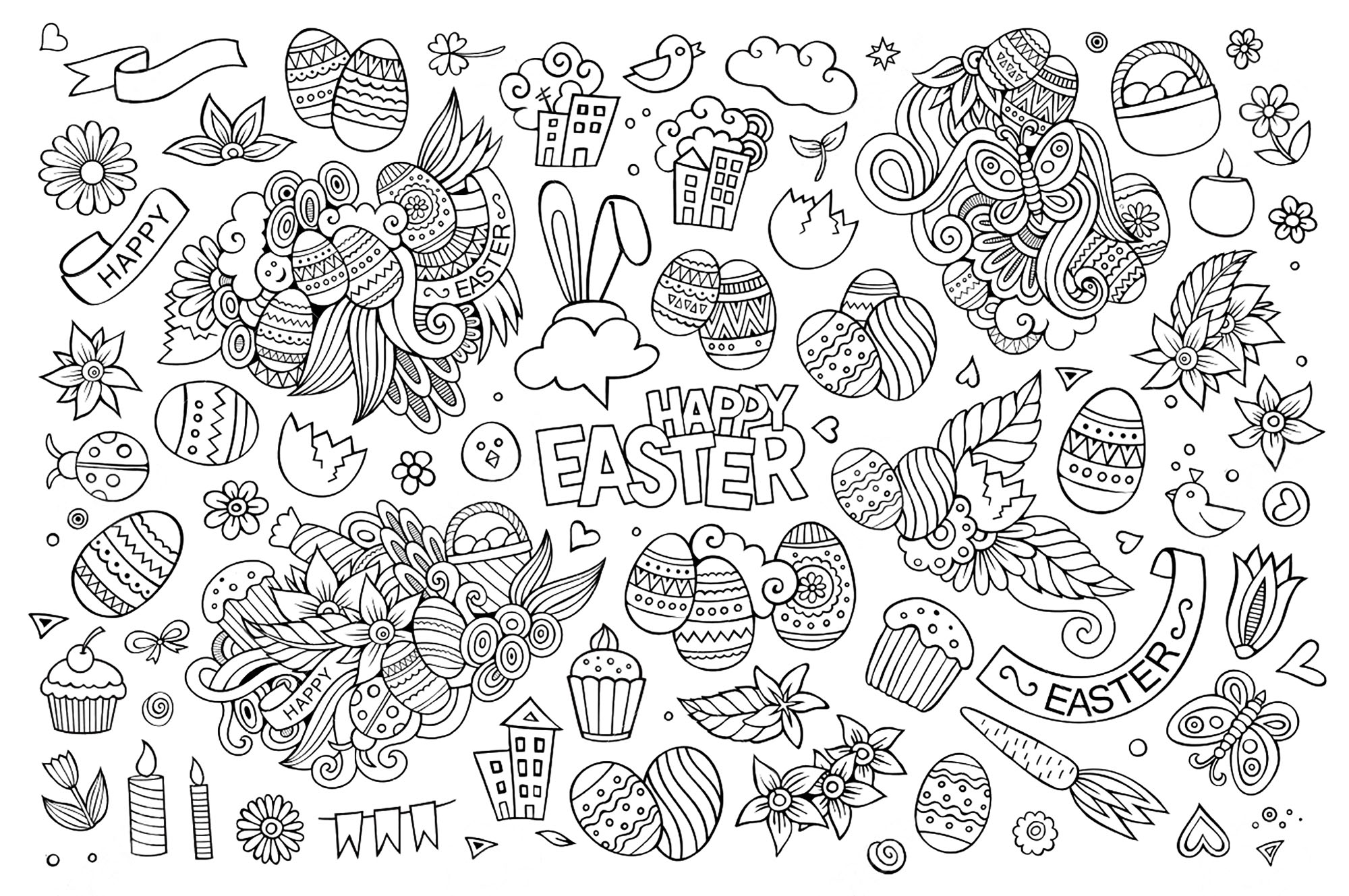 Simple easter doodle by olga kostenko