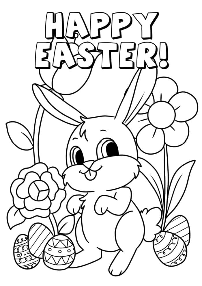 Free printable happy easter coloring pages