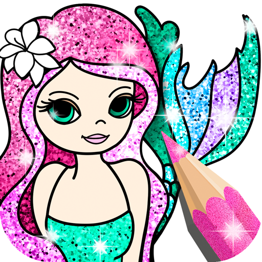 Mermaid coloring page glitter