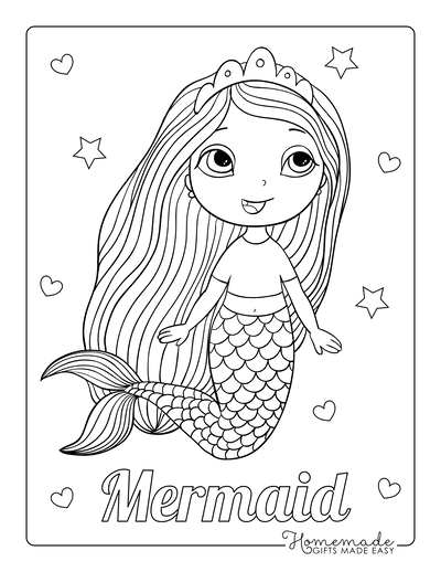 Free printable mermaid coloring pages