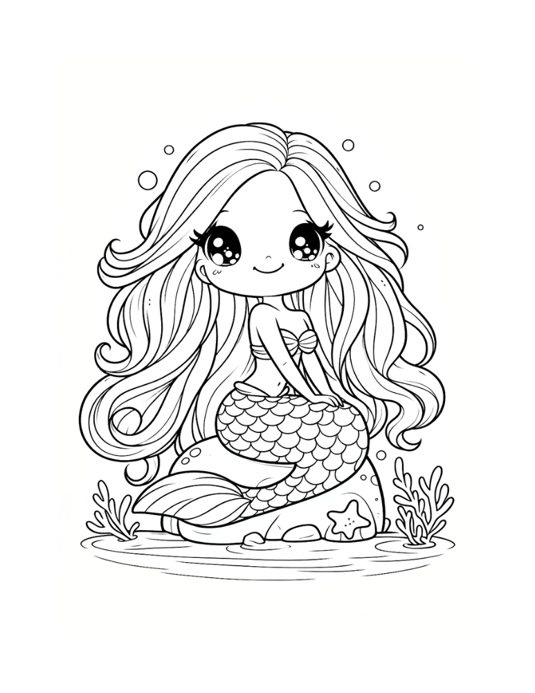 Free printable mermaid coloring pages