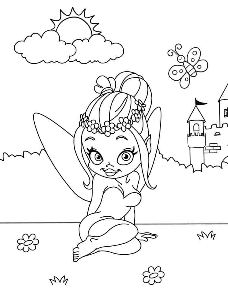 Free printable fairy coloring pages