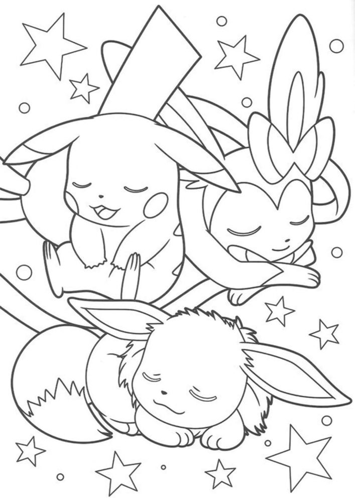 Free easy to print eevee coloring pages