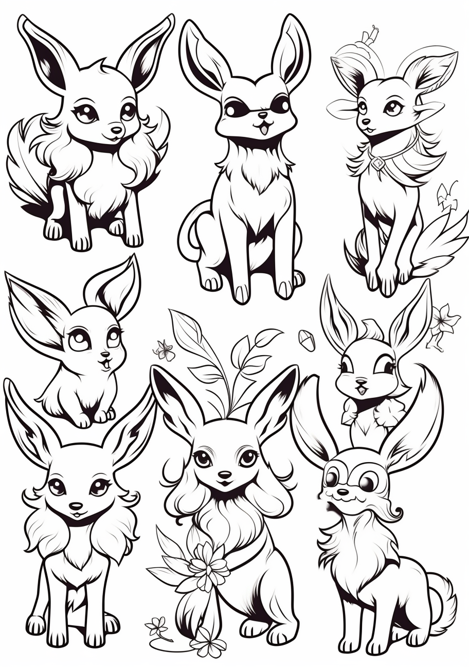 Adults eevees coloring s