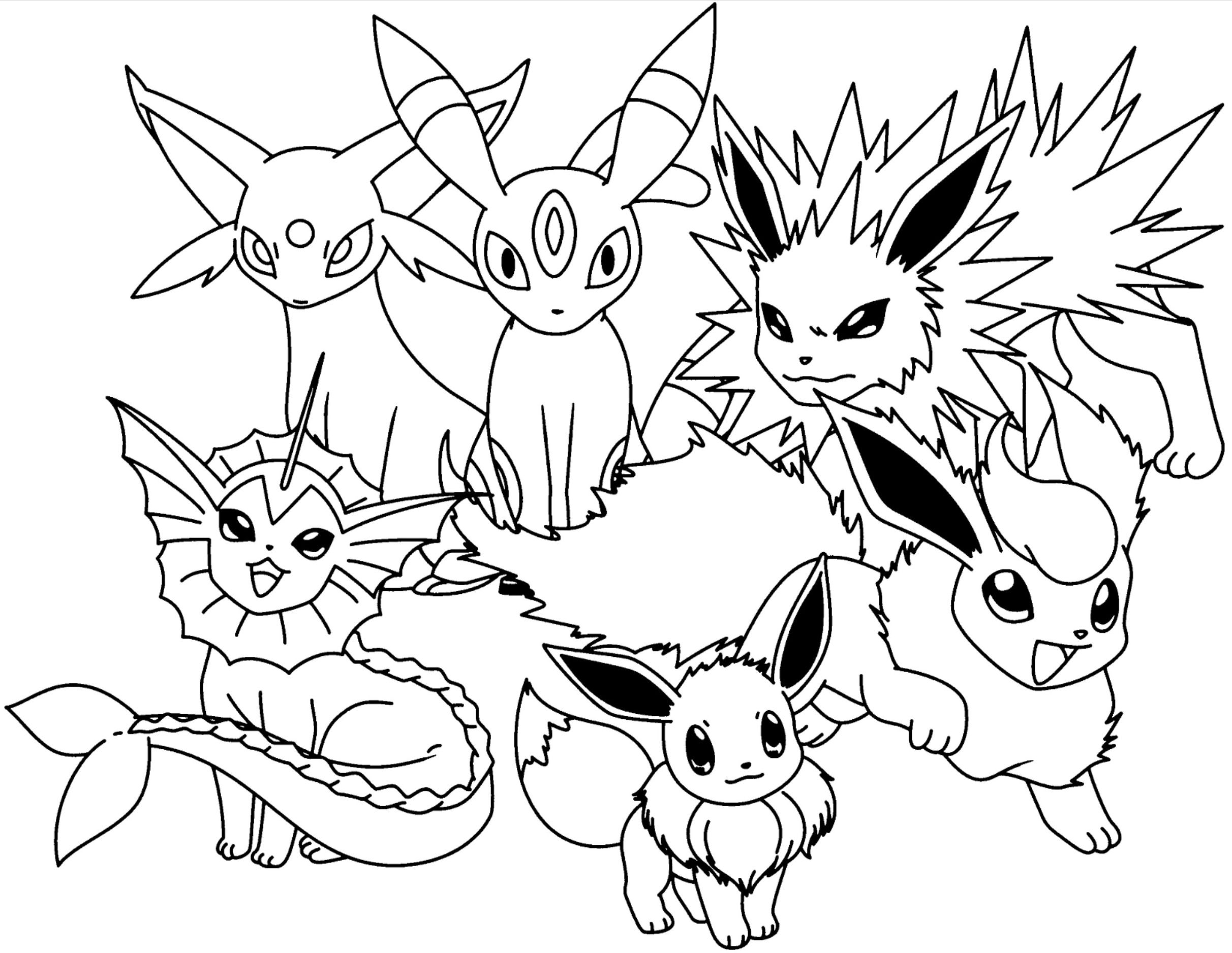 Pokemon coloring pages eevee evolutions together pokemon coloring pages pokemon coloring sheets pokemon coloring