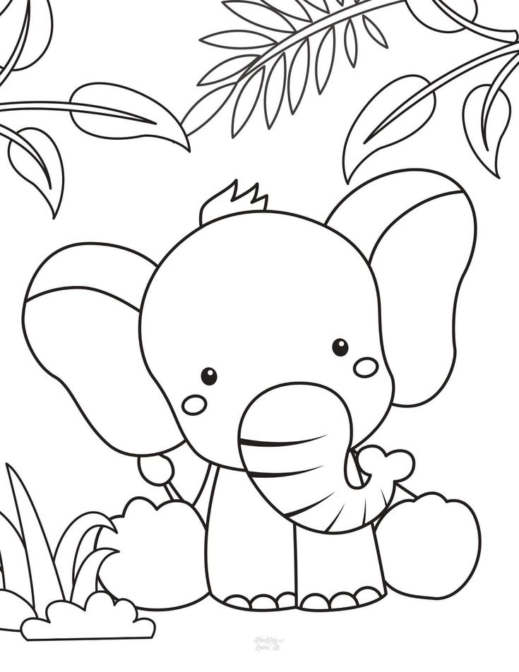 Free printable elephant loring pages