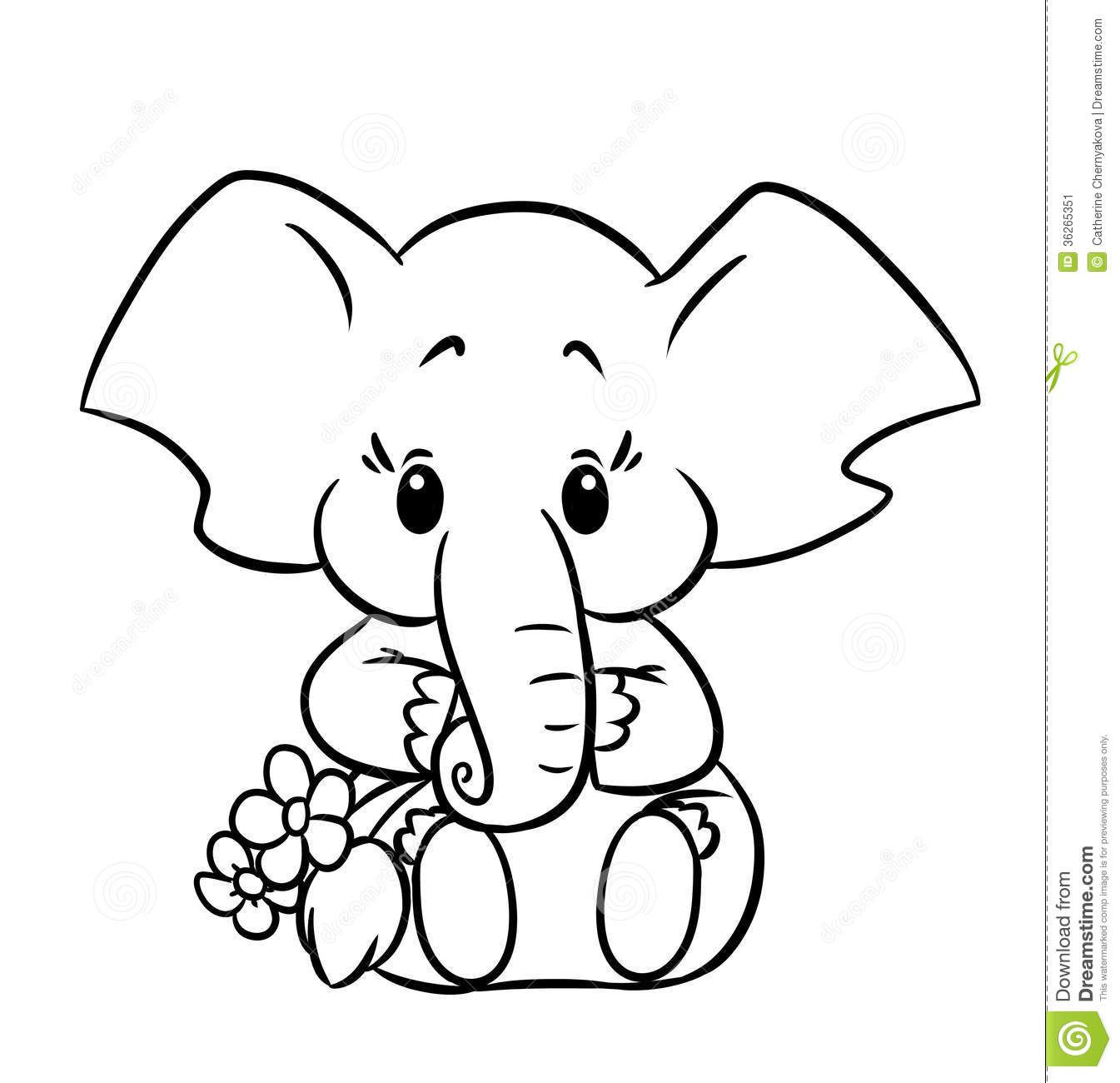 Little elephant elephant coloring page elephant drawing baby elephant drawing