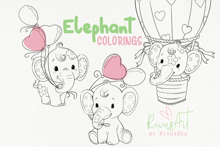 Baby elephant coloring pages elephant line art