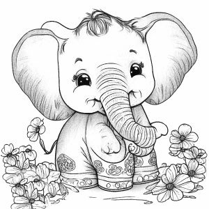 Cute elephant coloring pages printable by pournimasalvi on