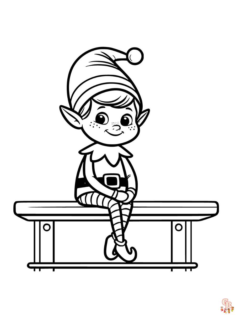 Printable elf on the shelf coloring pages free for kids and adults