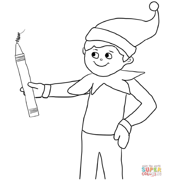 Elf on the shelf coloring pages