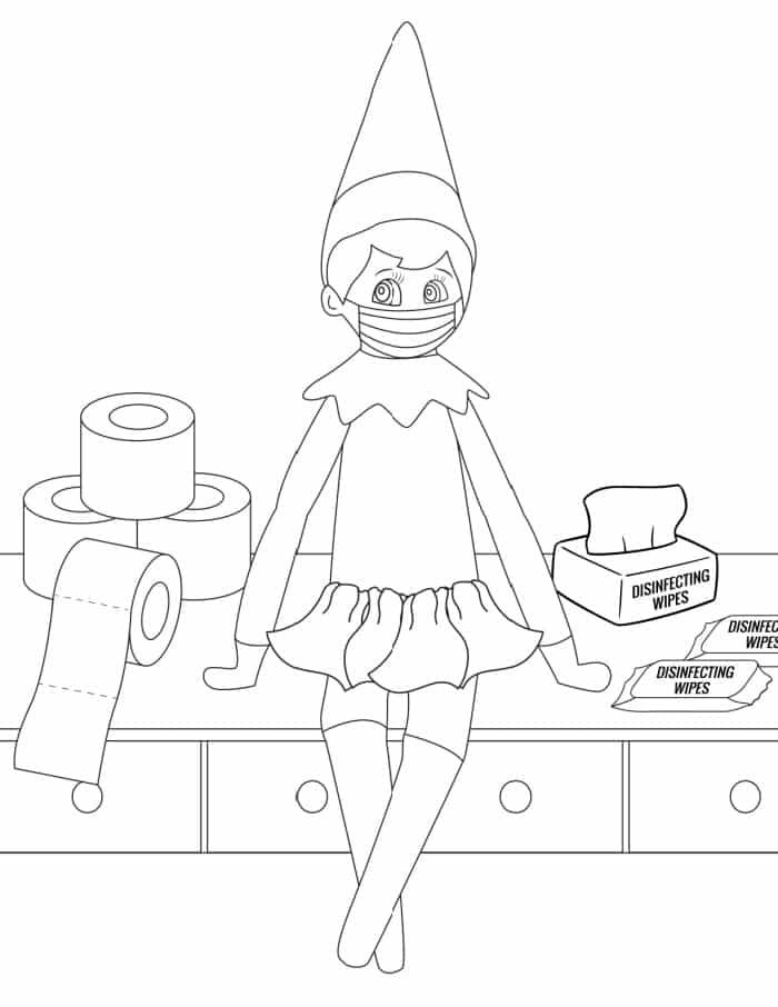 Printable elf on the shelf coloring pages