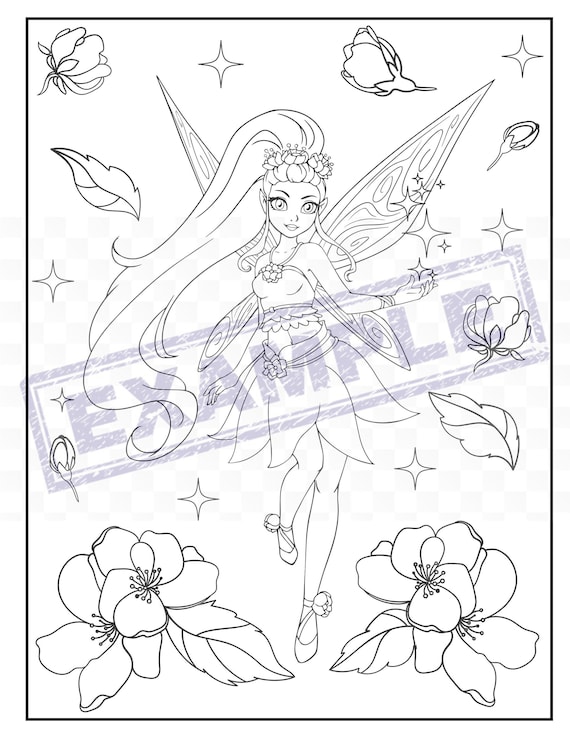 Fairy coloring pages cute fairies full page pdf easy to print coloring book