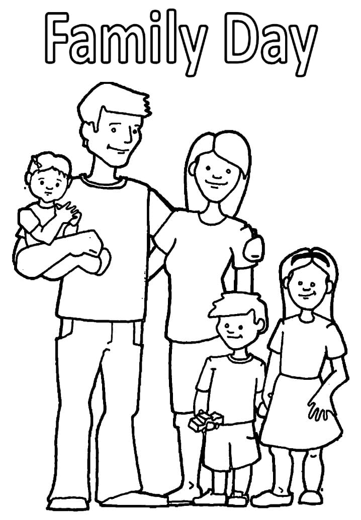 Free collection of family coloring pages for kids