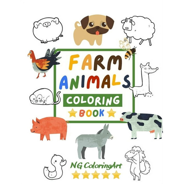 Farm animals coloring book a funny farm animal coloring book for kids ages