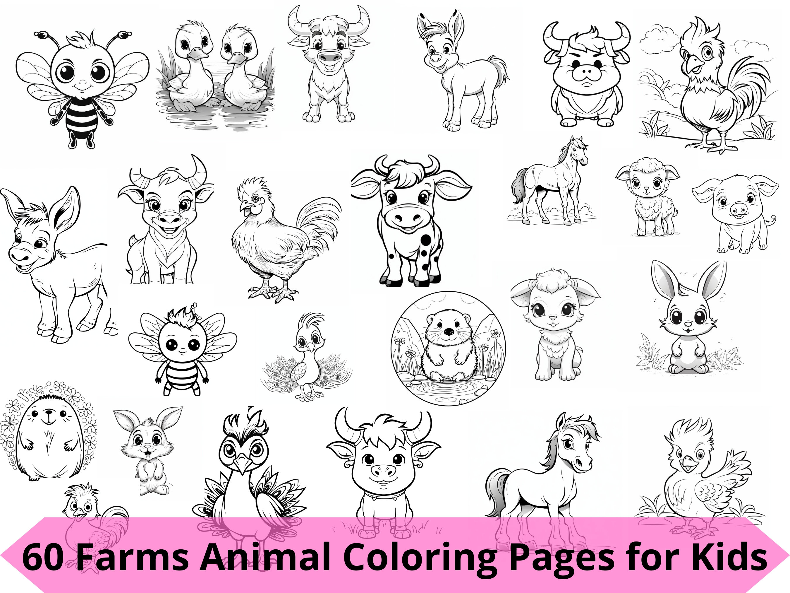 Farm animal coloring book livestock printable kids coloring pages farm animals activity sheets for kids