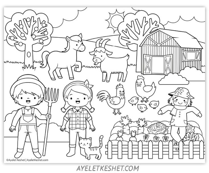 Cute and fun farm coloring pages for kids