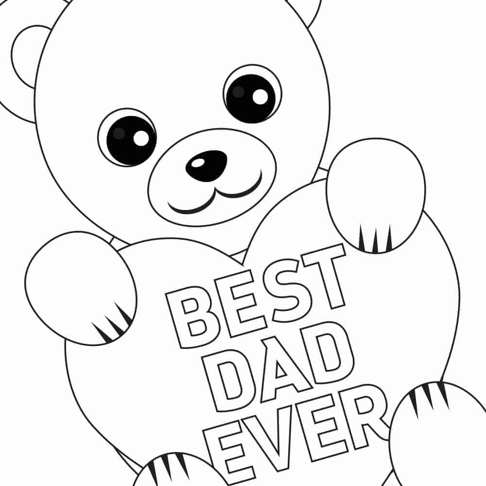 Free printable fathers day coloring card and page