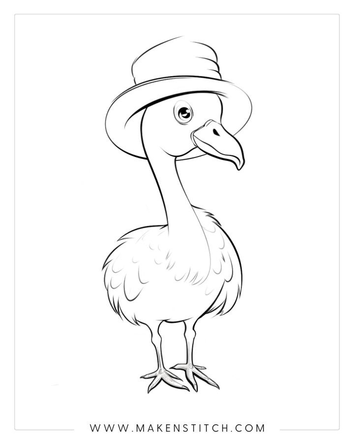 Free flamingo coloring pages for kids and adults