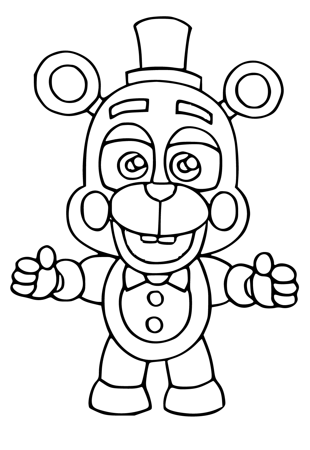 Free printable fnaf cute coloring page for adults and kids