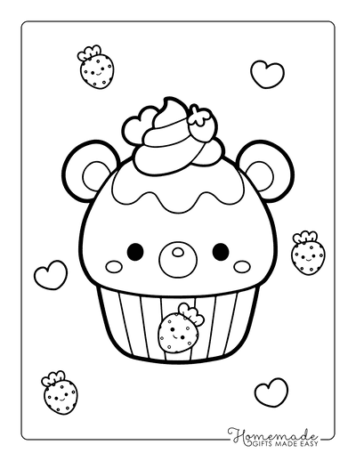 Free cute kawaii coloring pages for kids