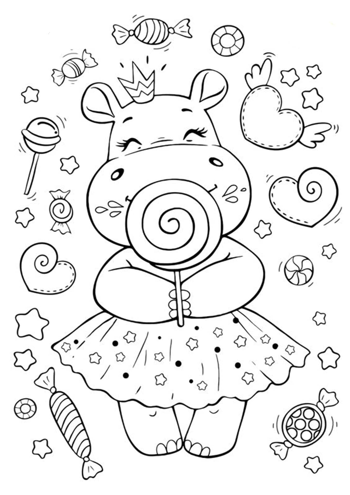 Free easy to print cute coloring pages