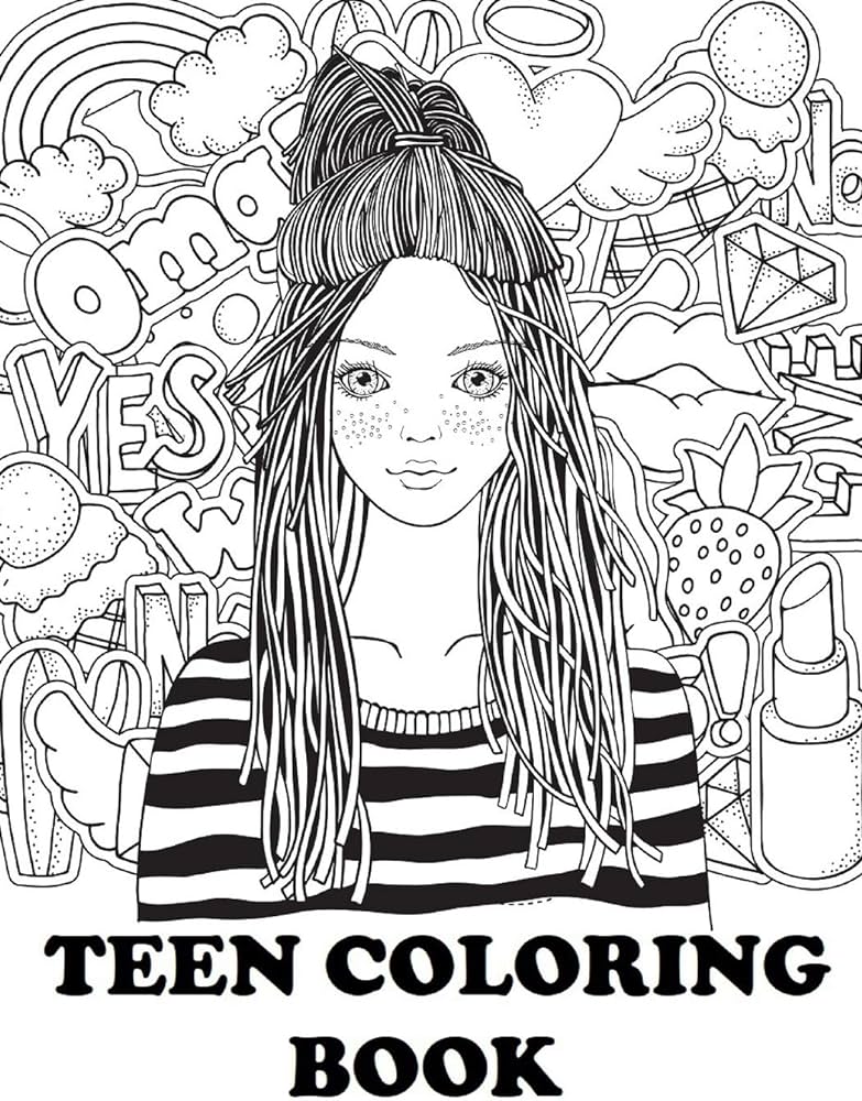 Teen coloring book cute coloring book for teen girls coloring book for teens jones jenny books