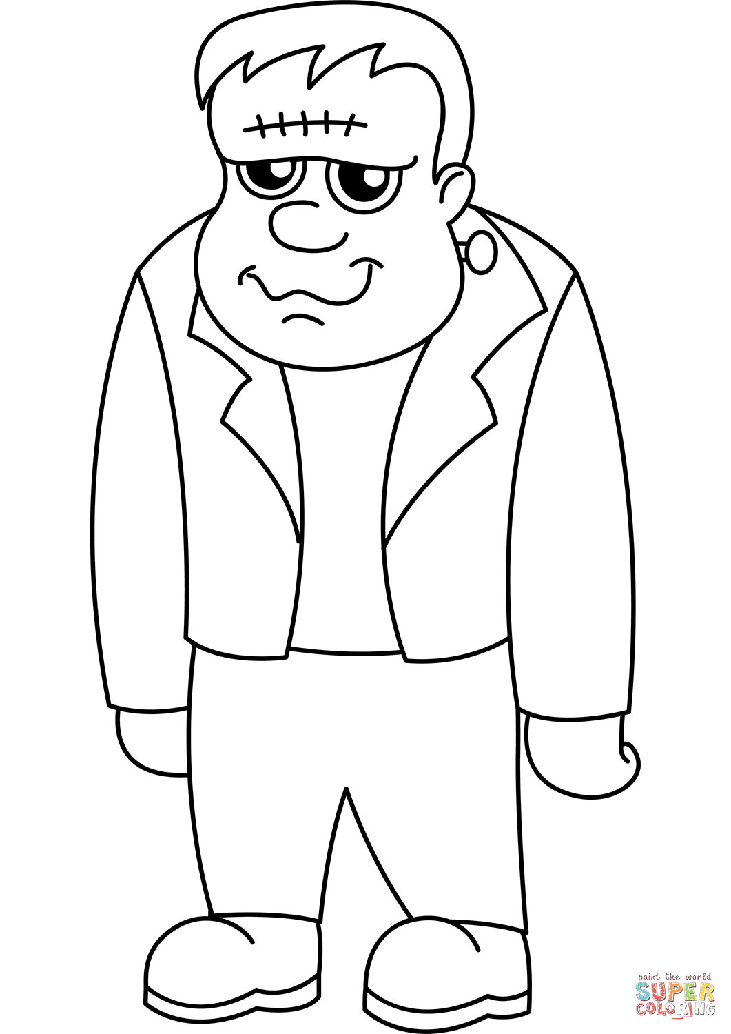 Cartoon frankenstein coloring page free printable coloring pages