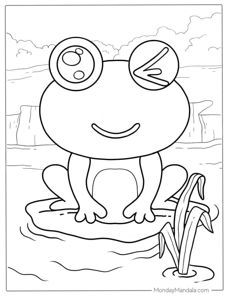 Frog coloring pages free pdf printables