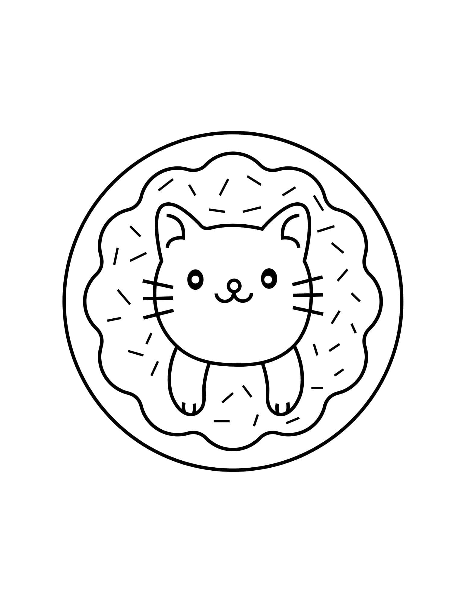 Cute cat coloring pages for kids and adults