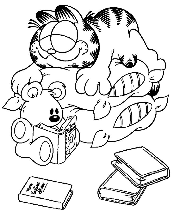 Garfield coloring page to print and color for free cartoon coloring pages disney coloring pages cat coloring page