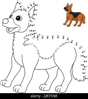 German shepherd dog coloring isolated for kids stock vector image art