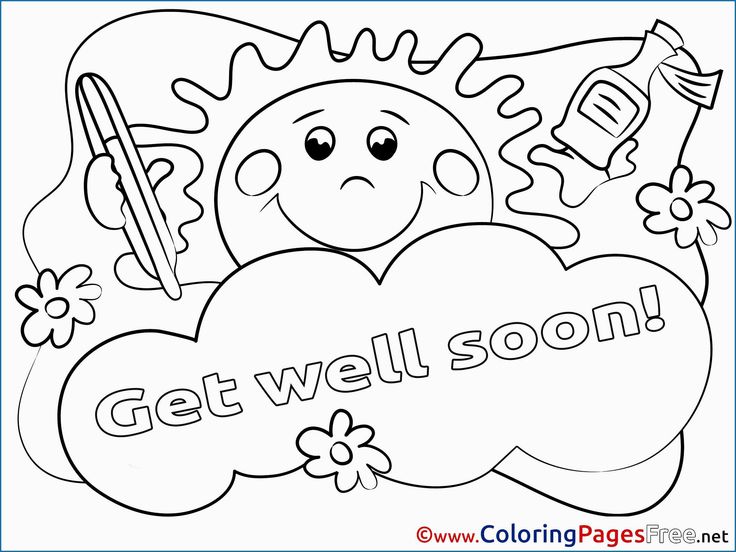 Get well coloring pages get well soon coloring pages cute sun for kids get well soon