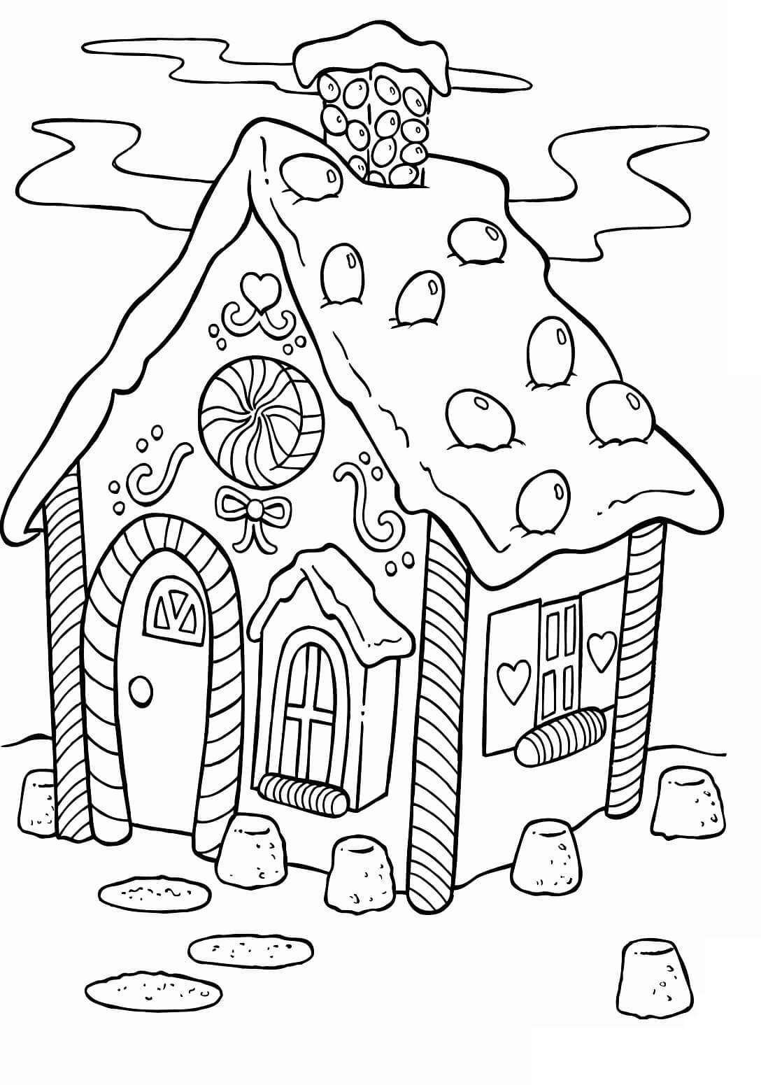 Gingerbread house coloring pages