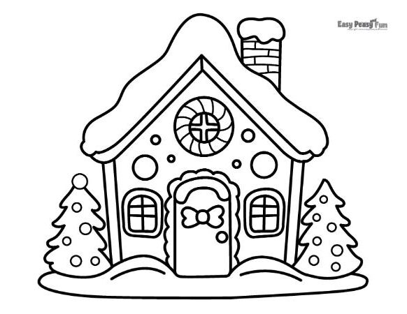 Free printable gingerbread house coloring pages